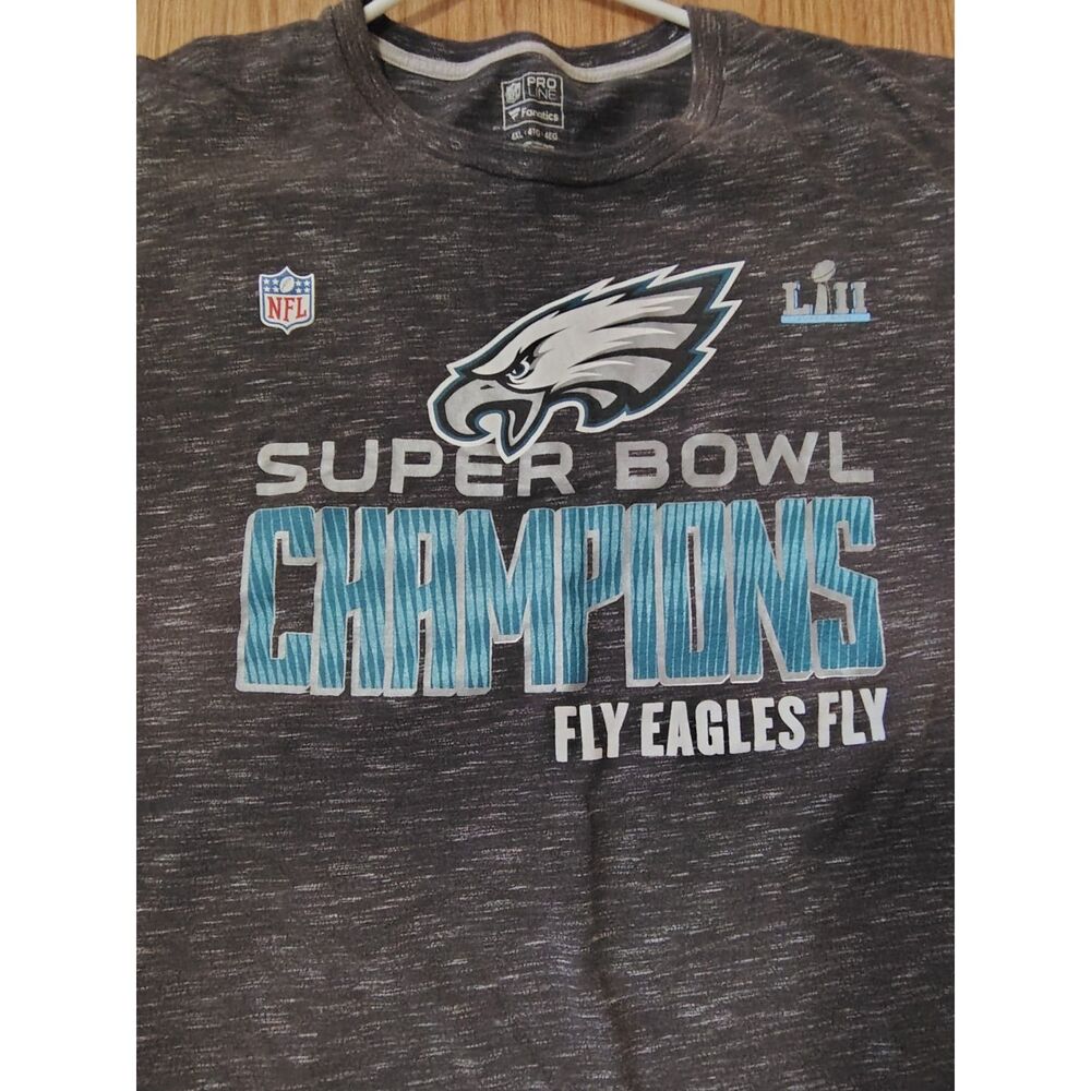 NFL Pro Line Fanatics Eagles Super Bowl LII Champions Tee 4XL Gray